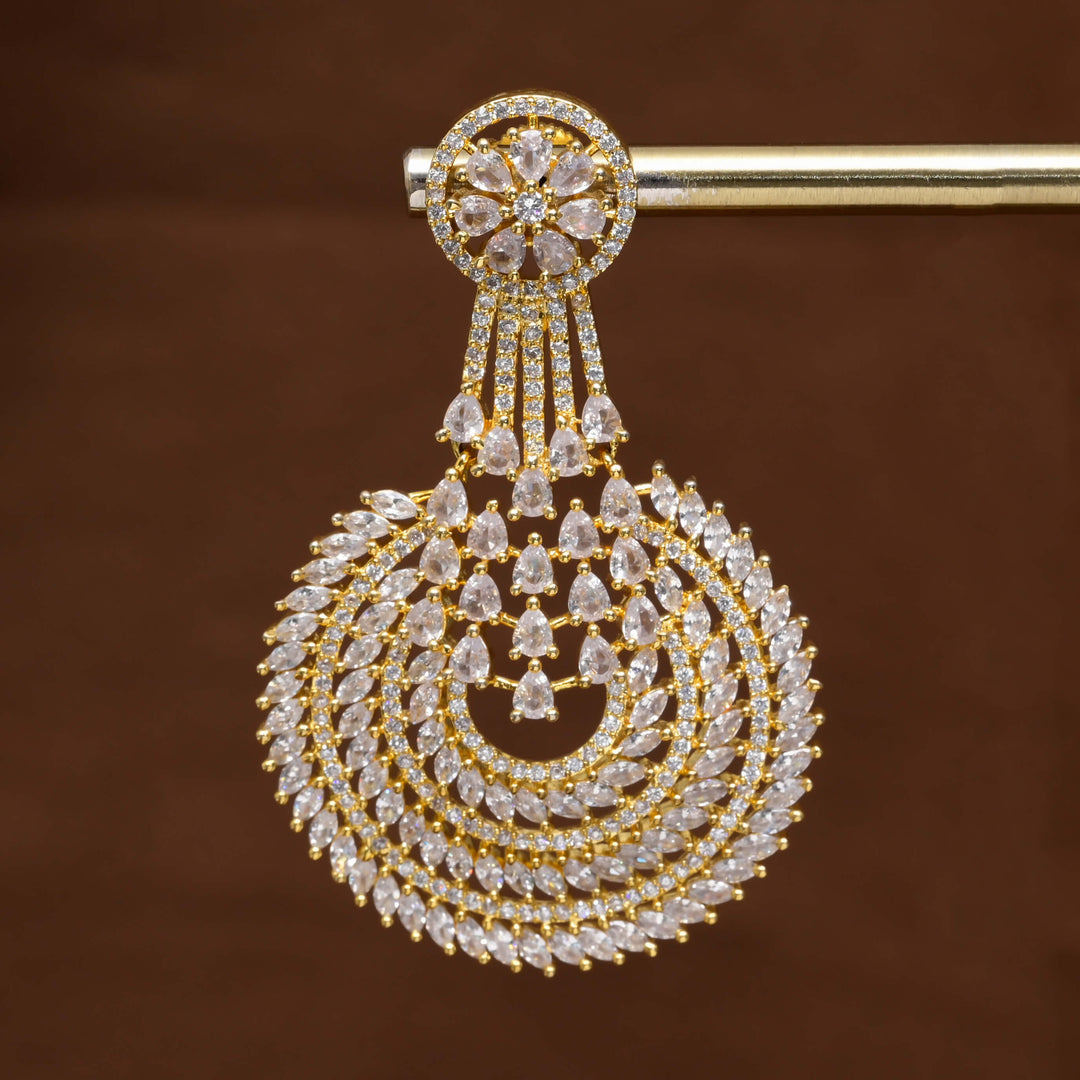 CZ Gold Finish Earrings