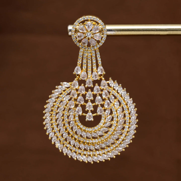 CZ Gold Finish Earrings