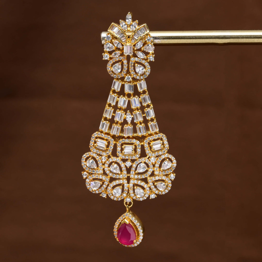 CZ Gold Finish Earrings