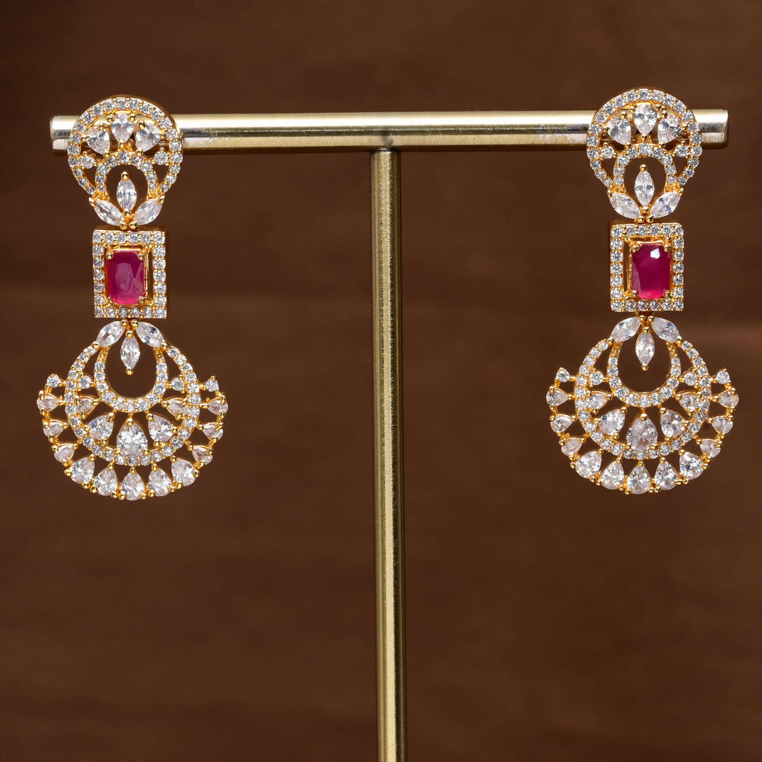 CZ Gold Finish Earrings