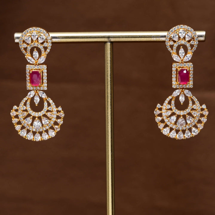 CZ Gold Finish Earrings