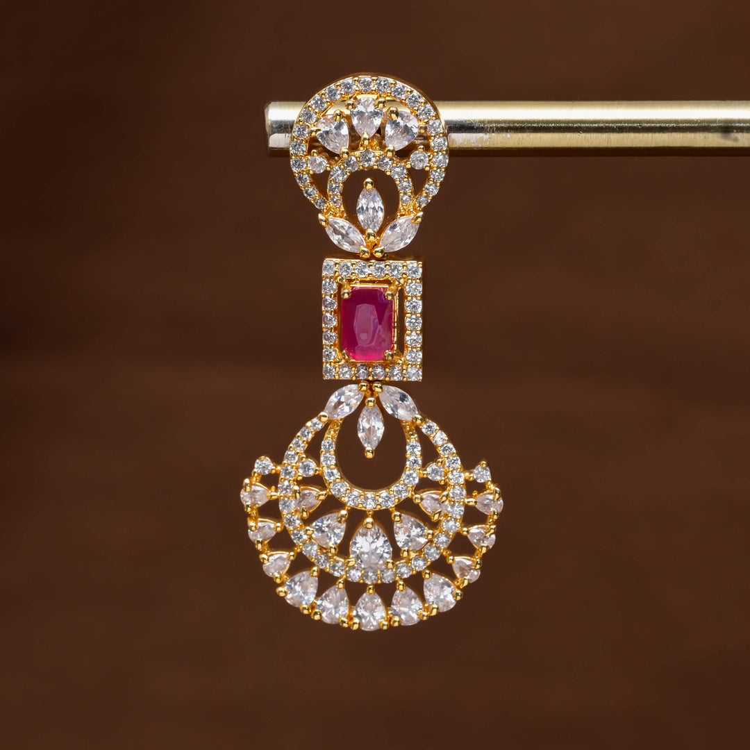 CZ Gold Finish Earrings