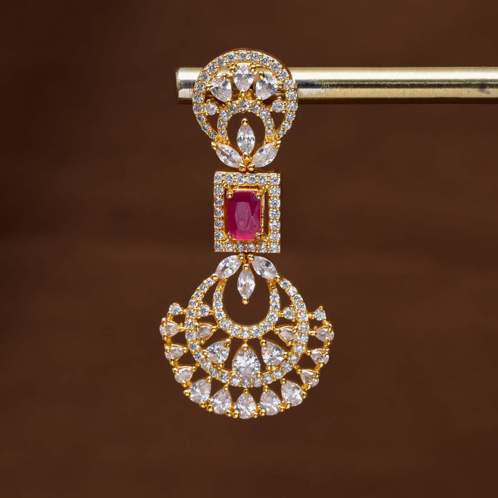 CZ Gold Finish Earrings