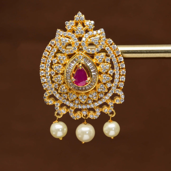 CZ Gold Finish Earrings