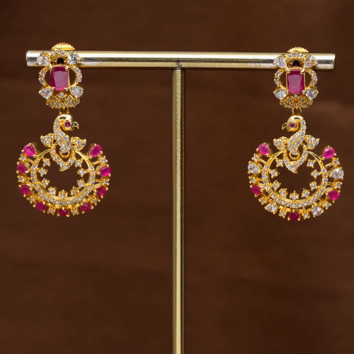 CZ Gold Finish Earrings