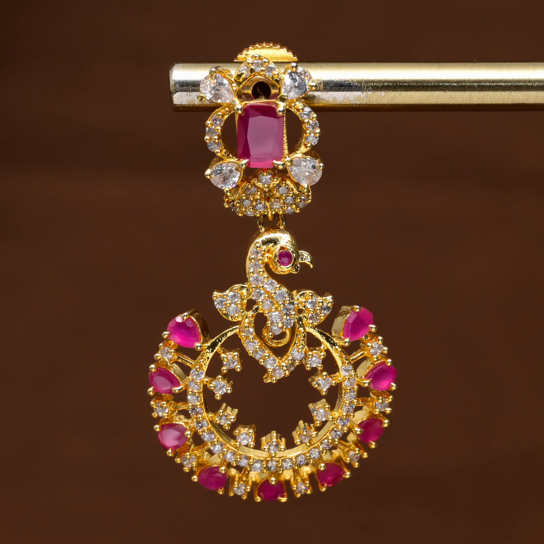CZ Gold Finish Earrings