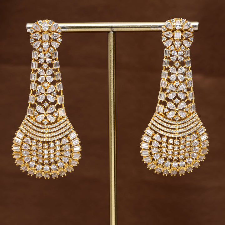 CZ Gold Finish Earrings