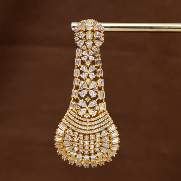 CZ Gold Finish Earrings