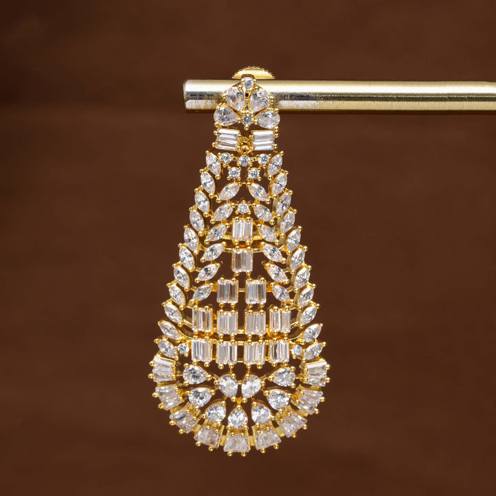 CZ Gold Finish Earrings