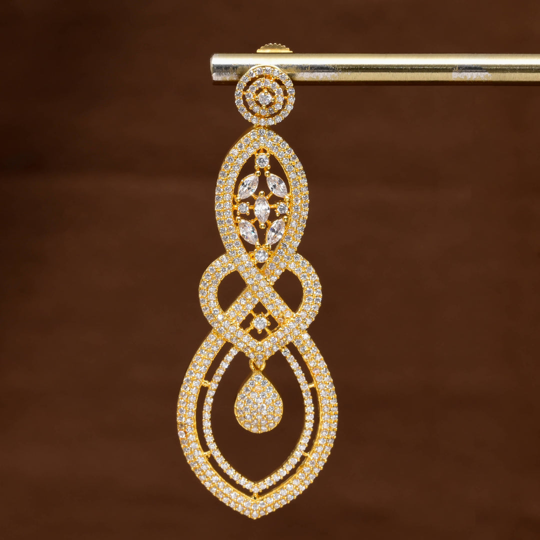 CZ Gold Finish Earrings