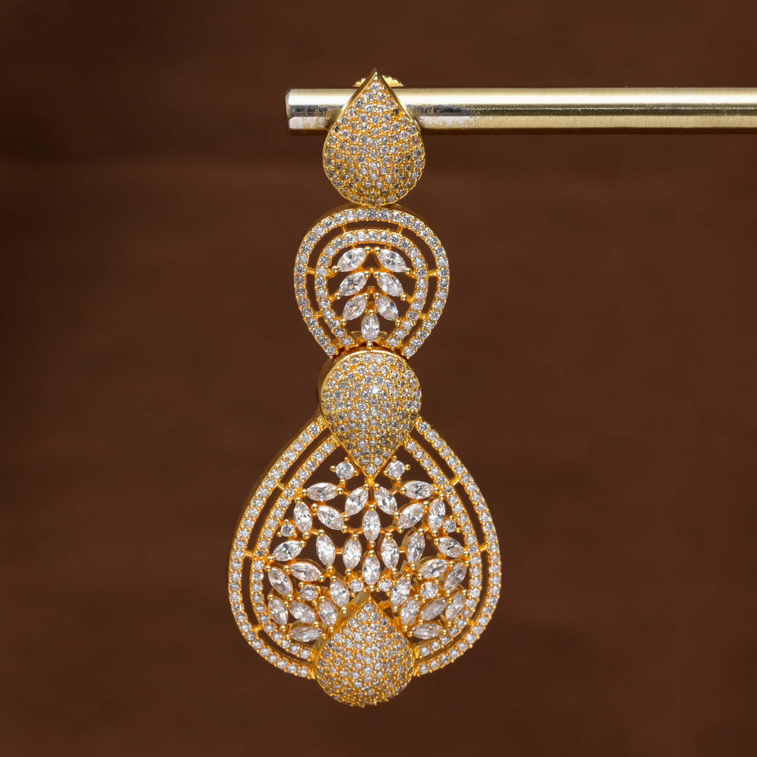 CZ Gold Finish Earrings