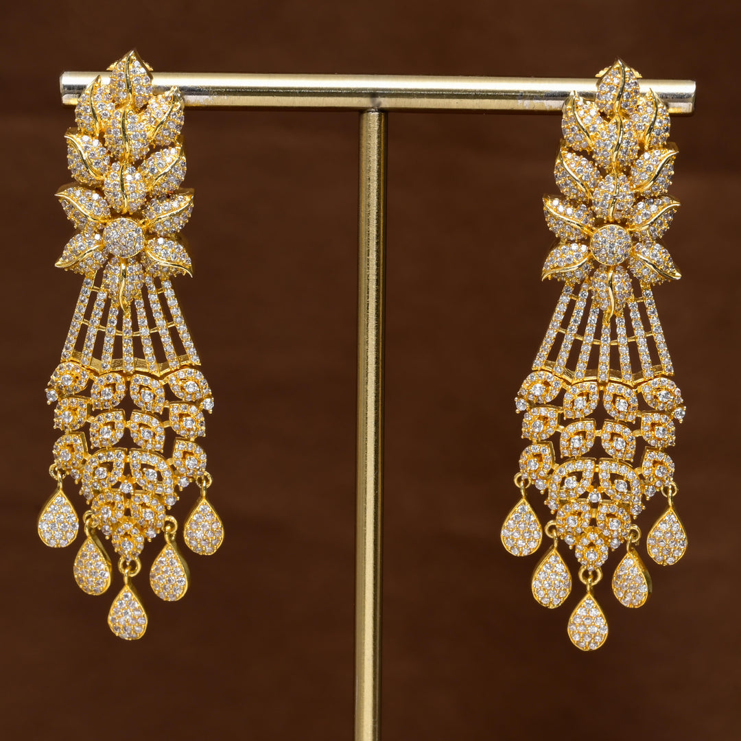 CZ Gold Finish Earrings