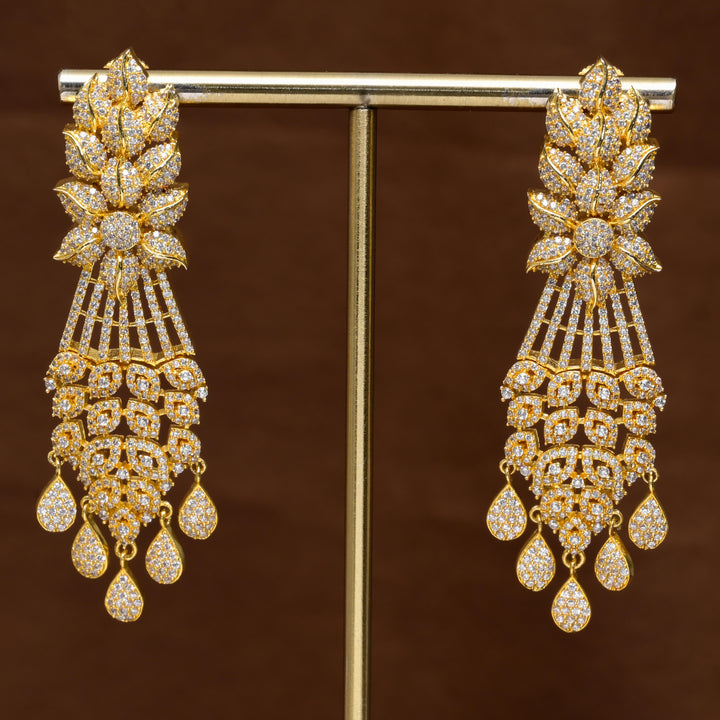 CZ Gold Finish Earrings