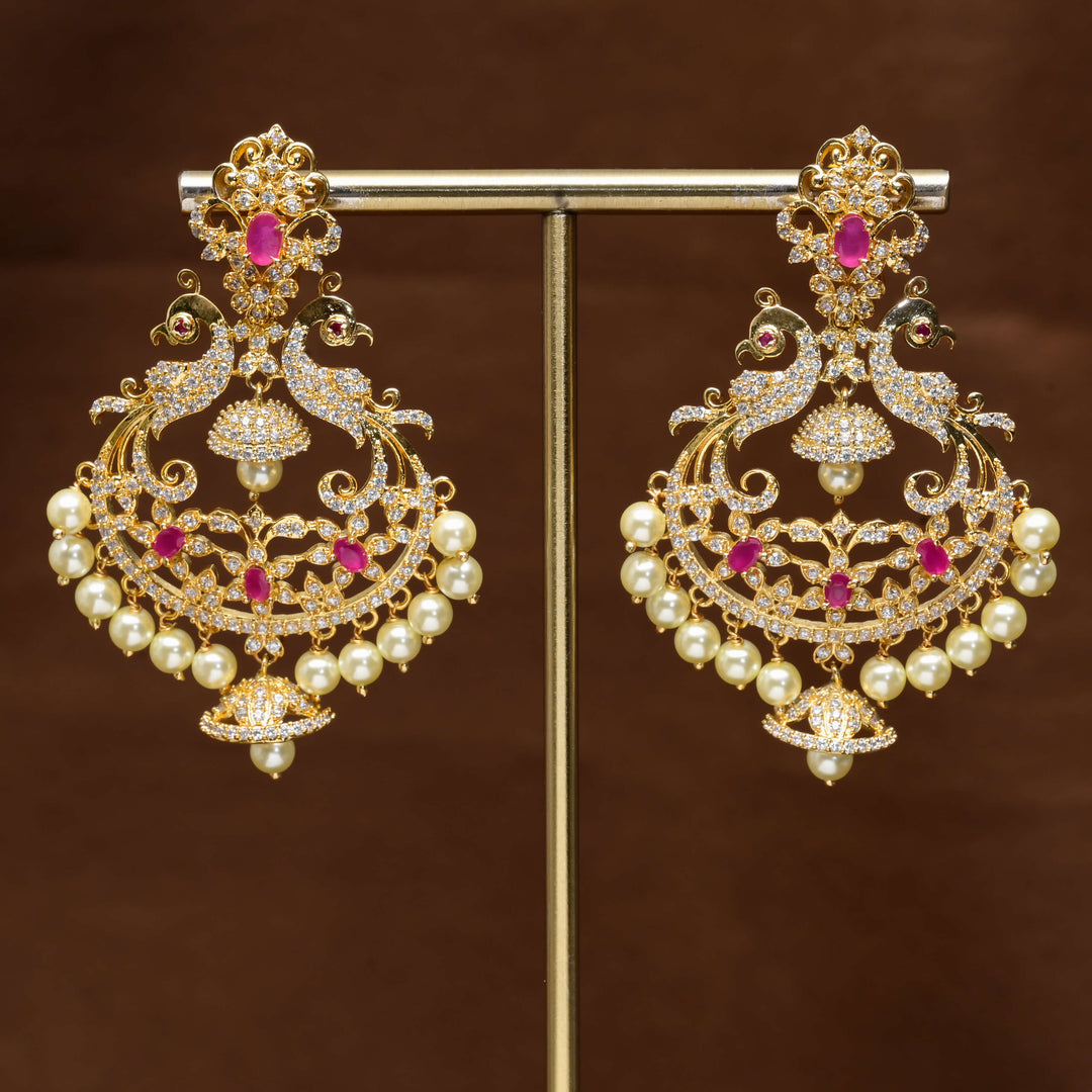 CZ Gold Finish Earrings
