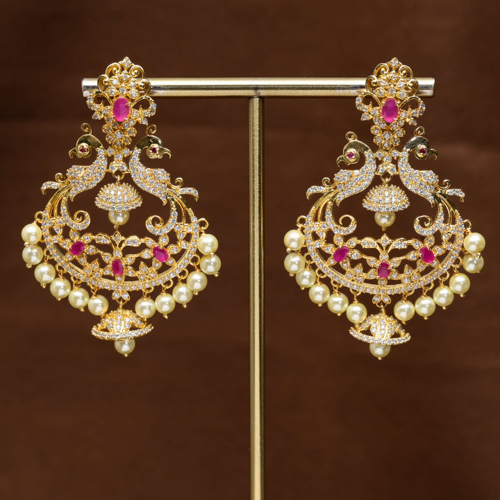 CZ Gold Finish Earrings
