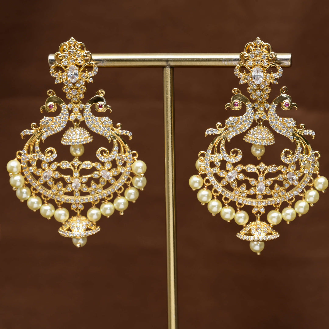 CZ Gold Finish Earrings