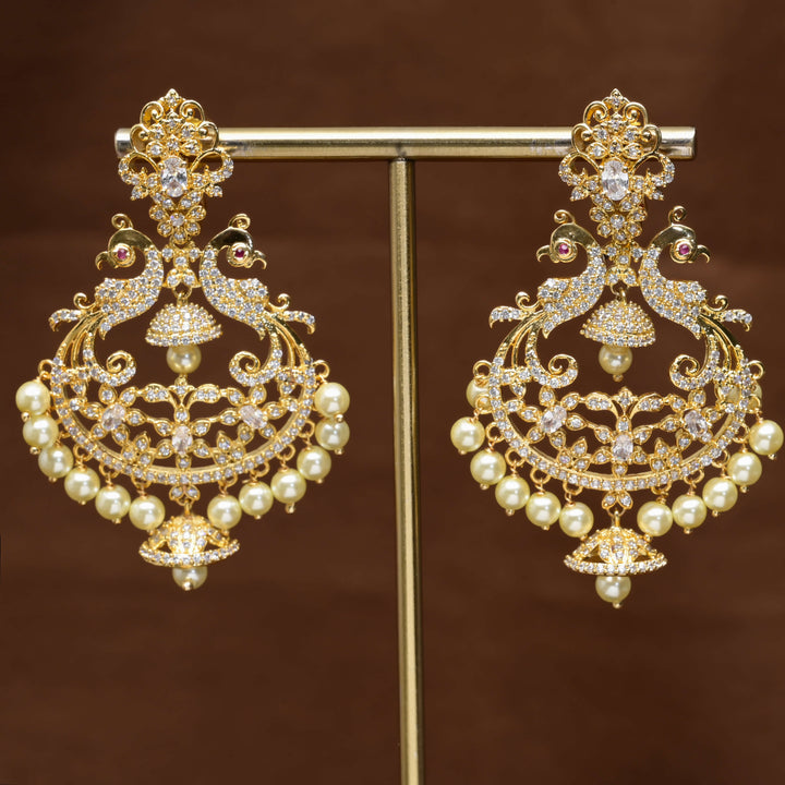 CZ Gold Finish Earrings