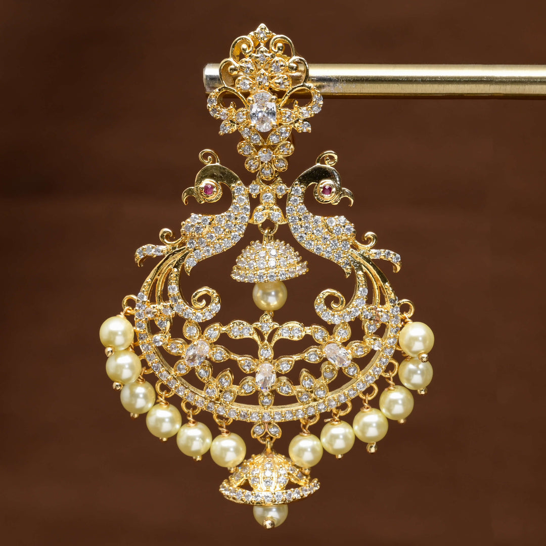 CZ Gold Finish Earrings