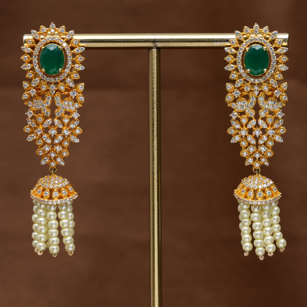 CZ Gold Finish Earrings