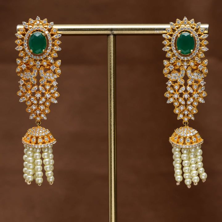 CZ Gold Finish Earrings