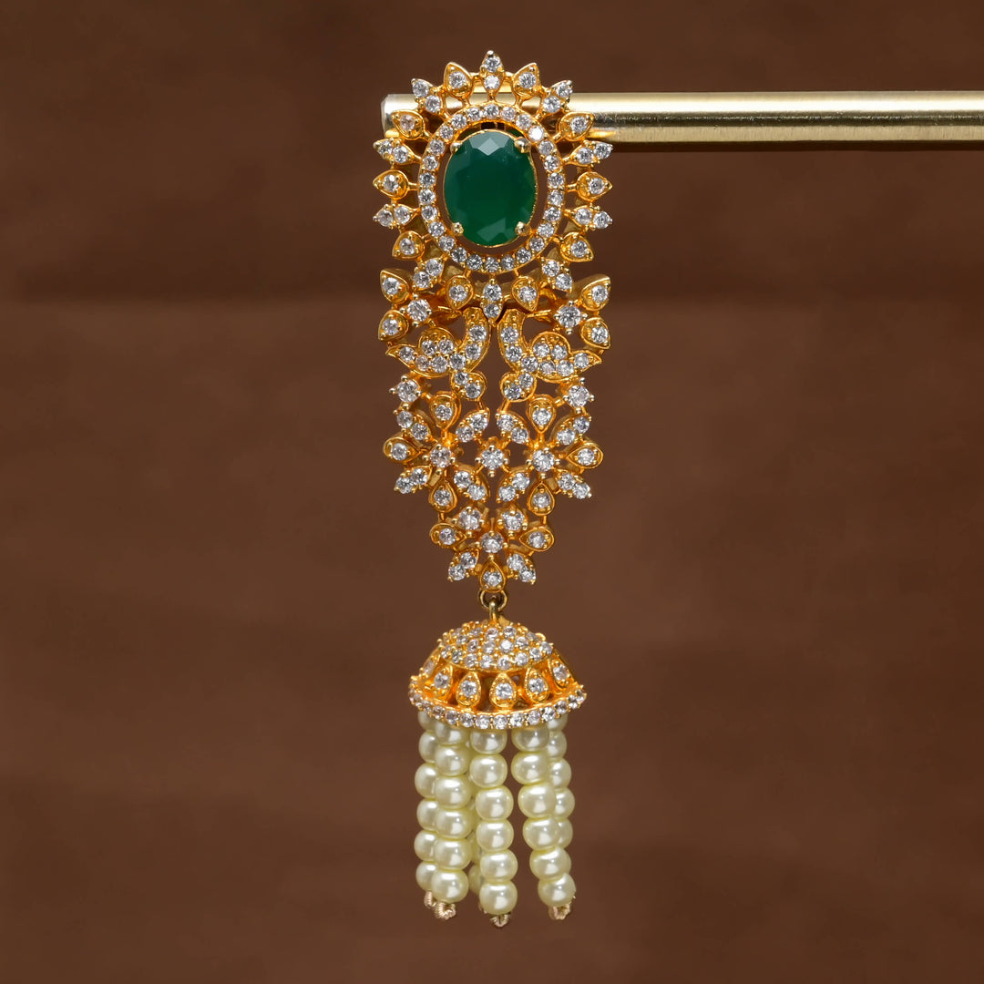 CZ Gold Finish Earrings