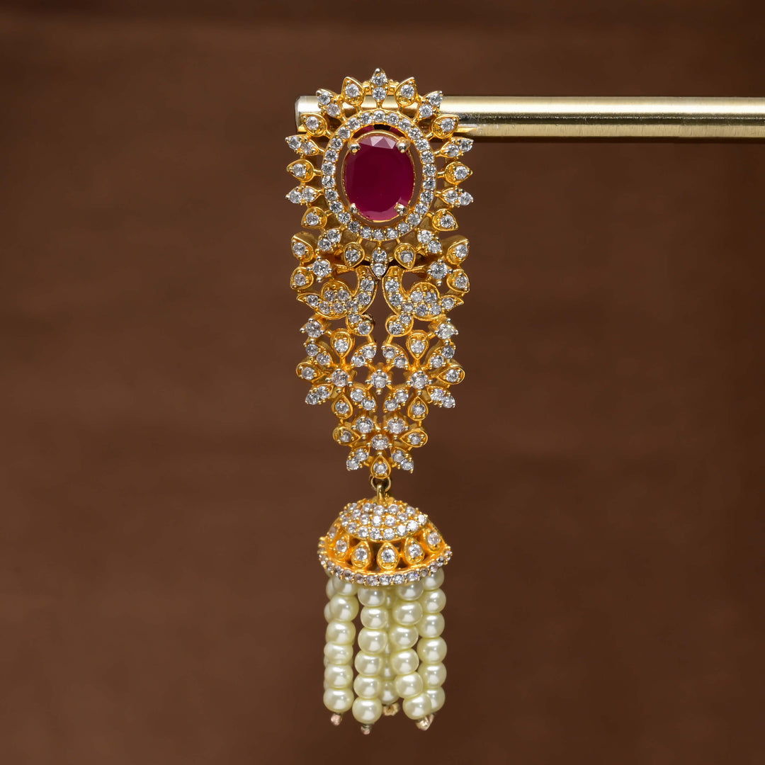CZ Gold Finish Earrings