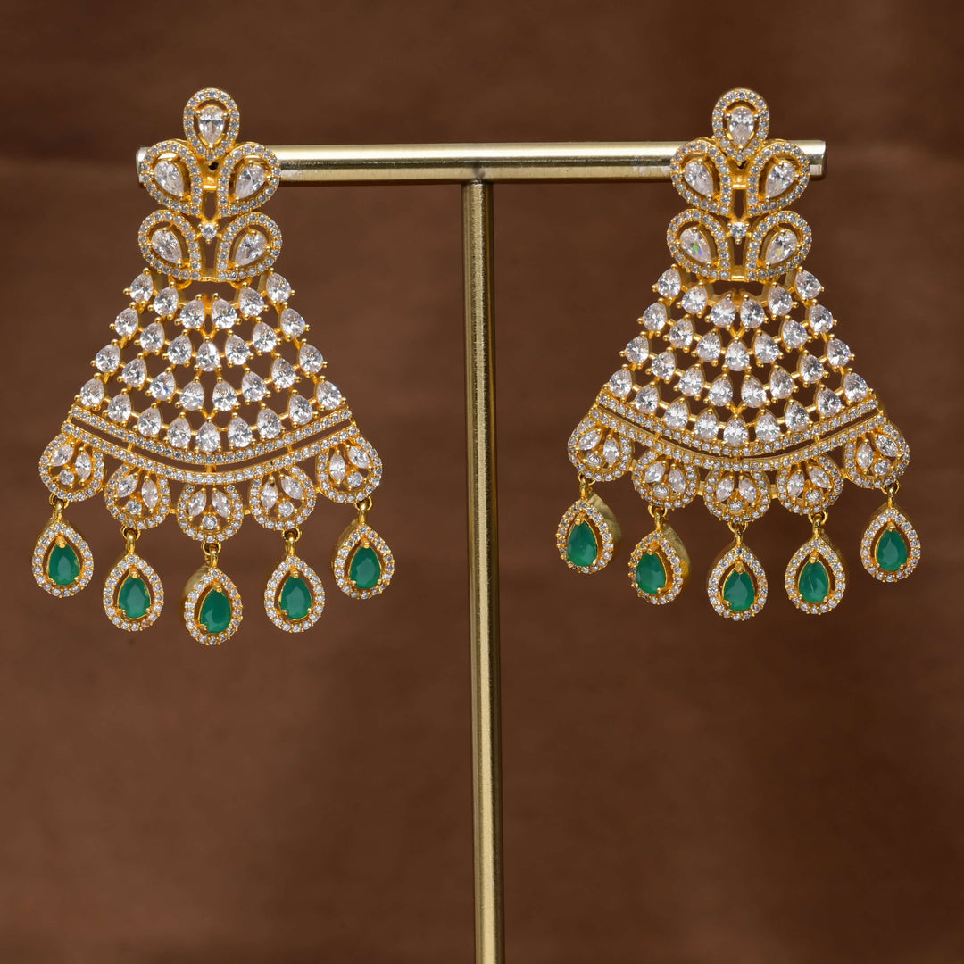 CZ Gold Finish Earrings