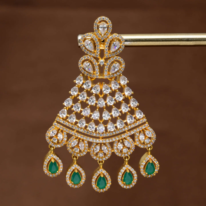 CZ Gold Finish Earrings