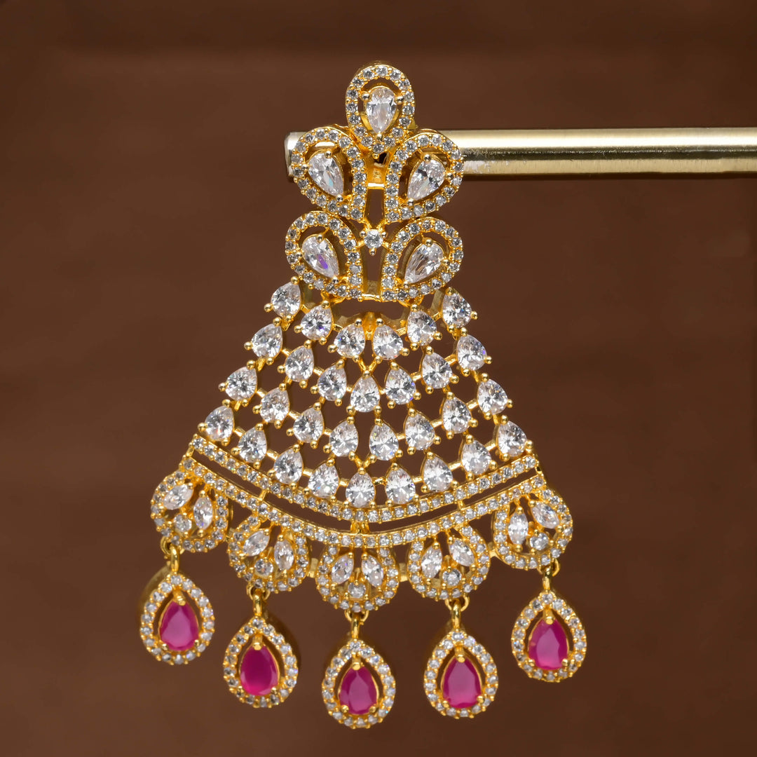 CZ Gold Finish Earrings