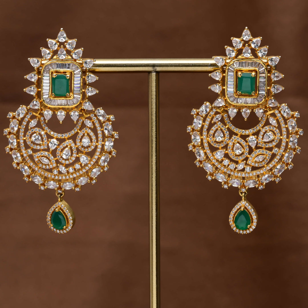 CZ Gold Finish Earrings