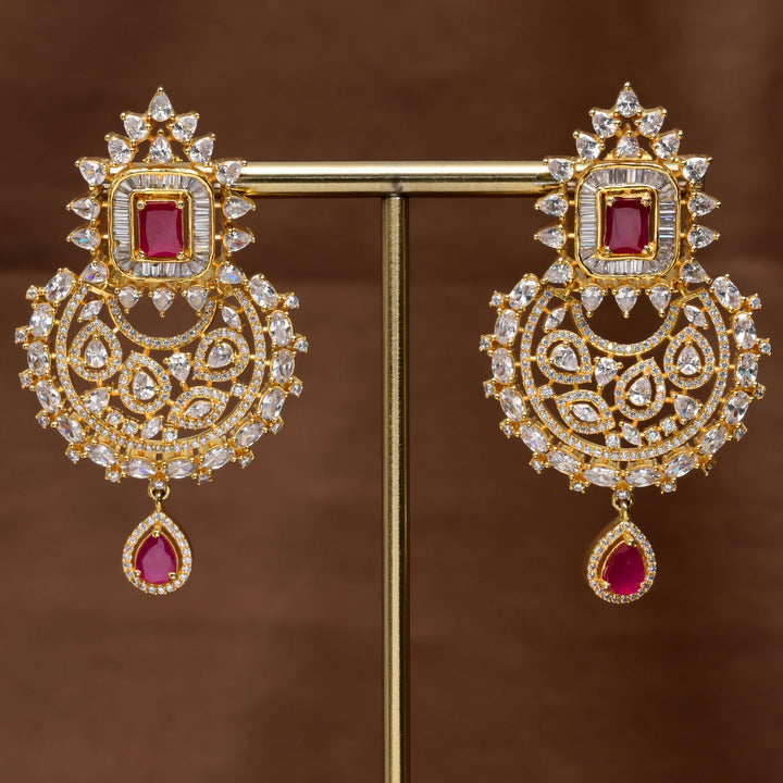 CZ Gold Finish Earrings