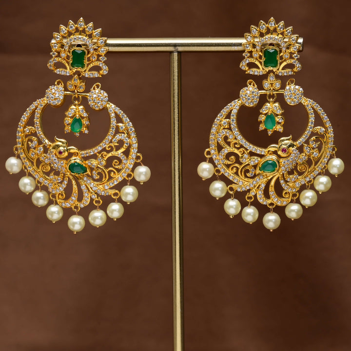 CZ Gold Finish Earrings