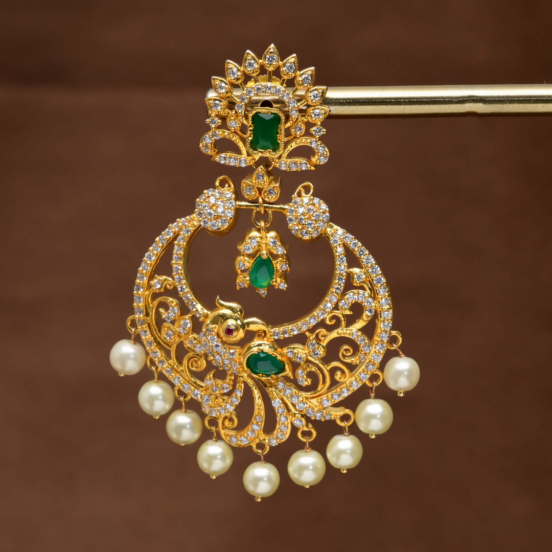 CZ Gold Finish Earrings