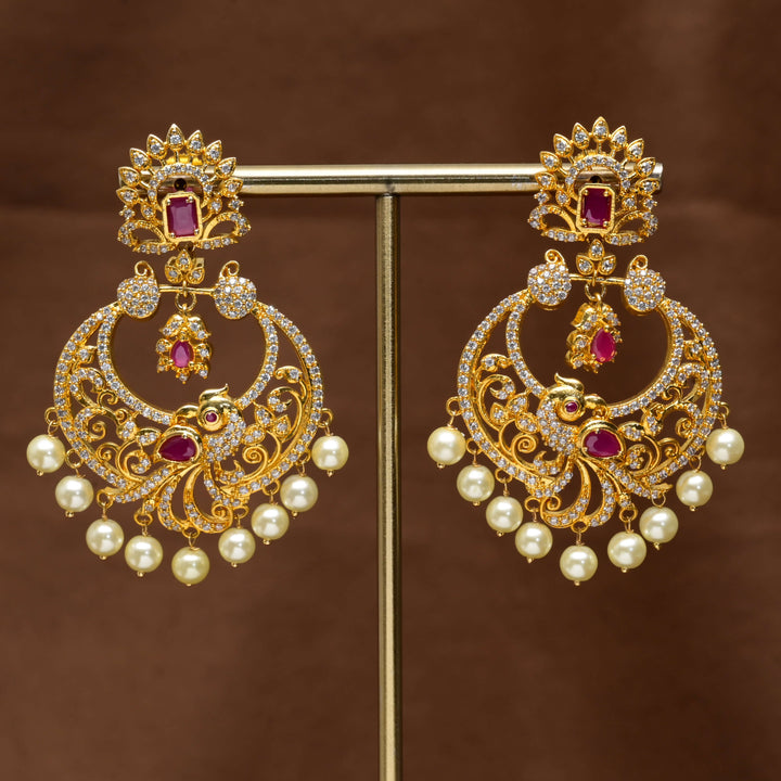 CZ Gold Finish Earrings
