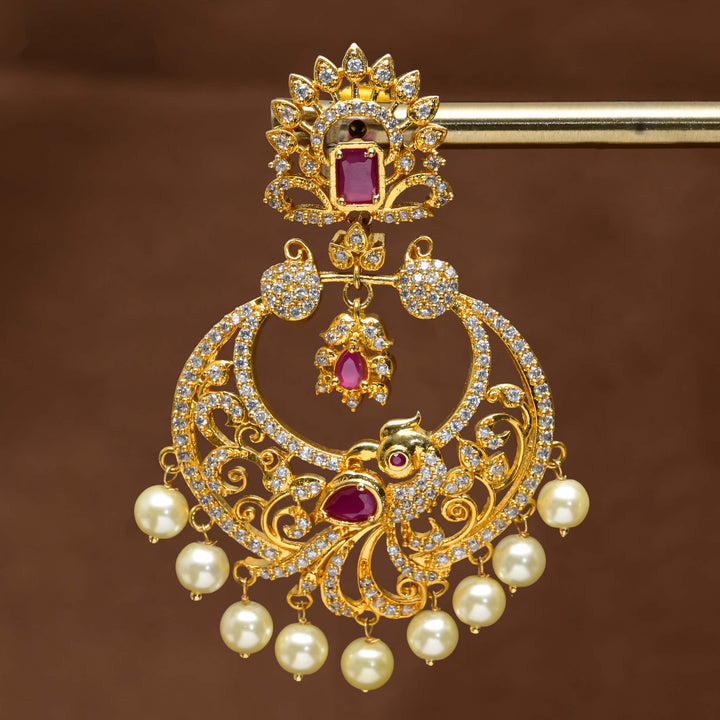 CZ Gold Finish Earrings