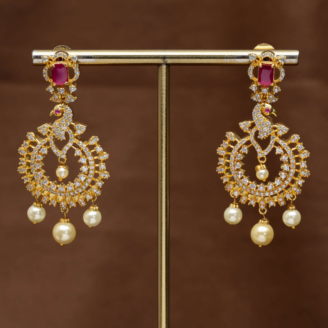 CZ Gold Finish Earrings