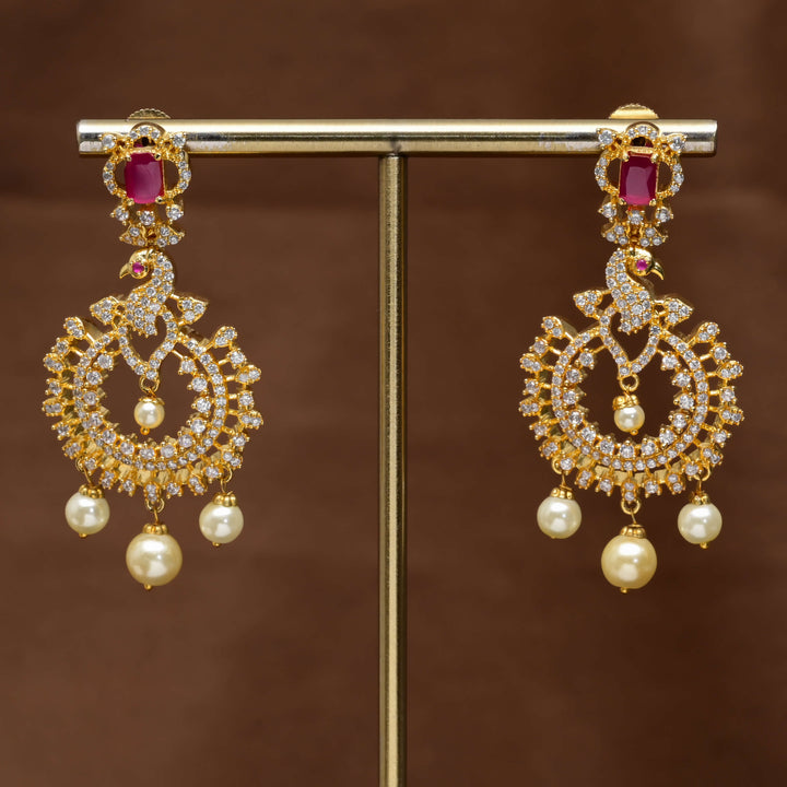 CZ Gold Finish Earrings
