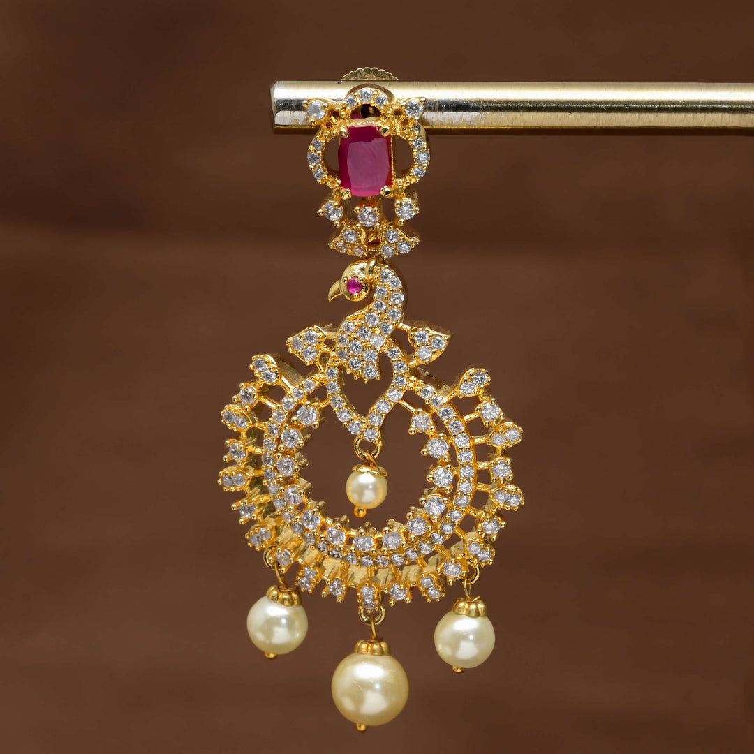 CZ Gold Finish Earrings