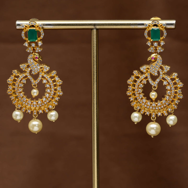 CZ Gold Finish Earrings