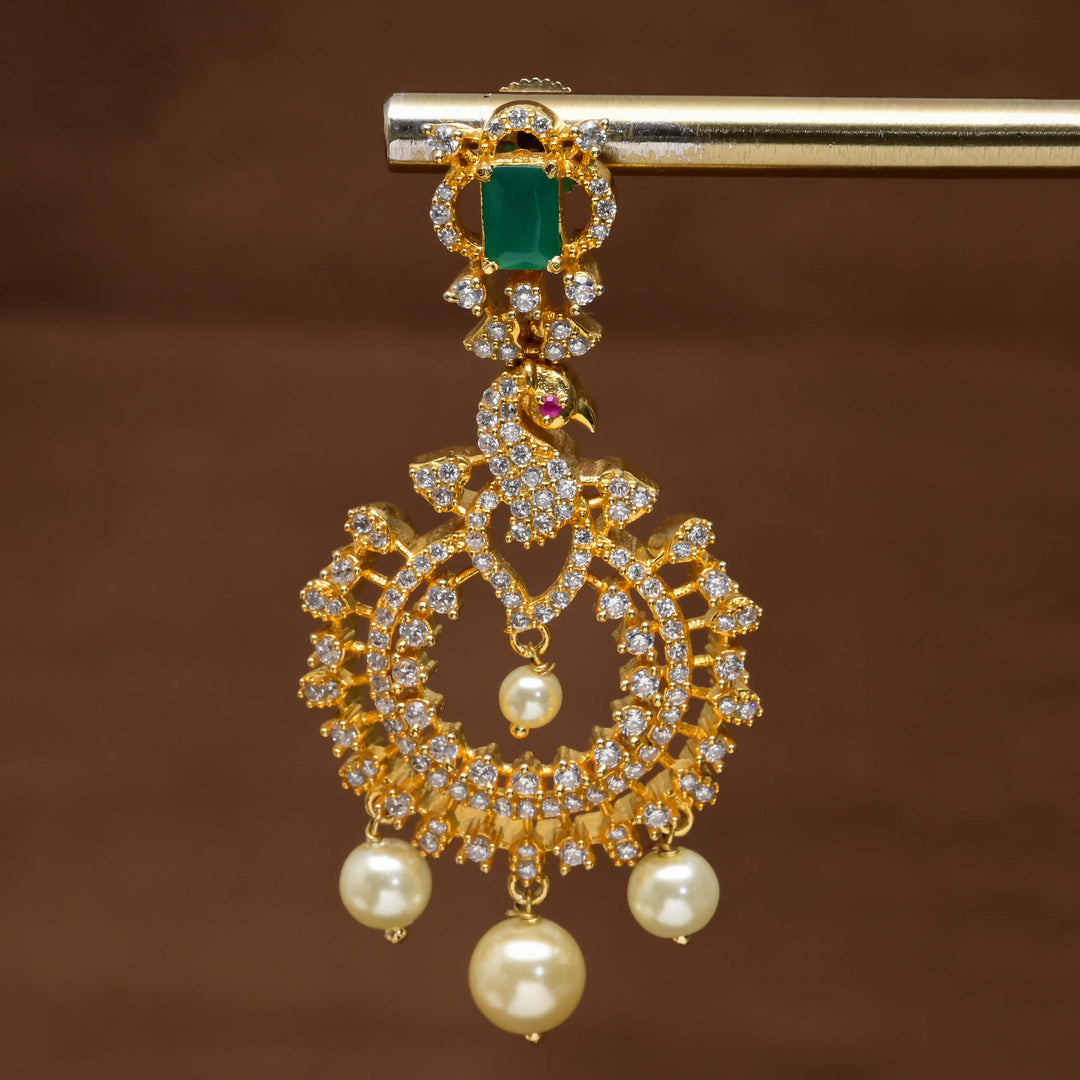 CZ Gold Finish Earrings