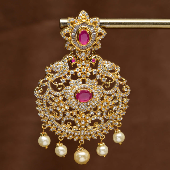 CZ Gold Finish Earrings