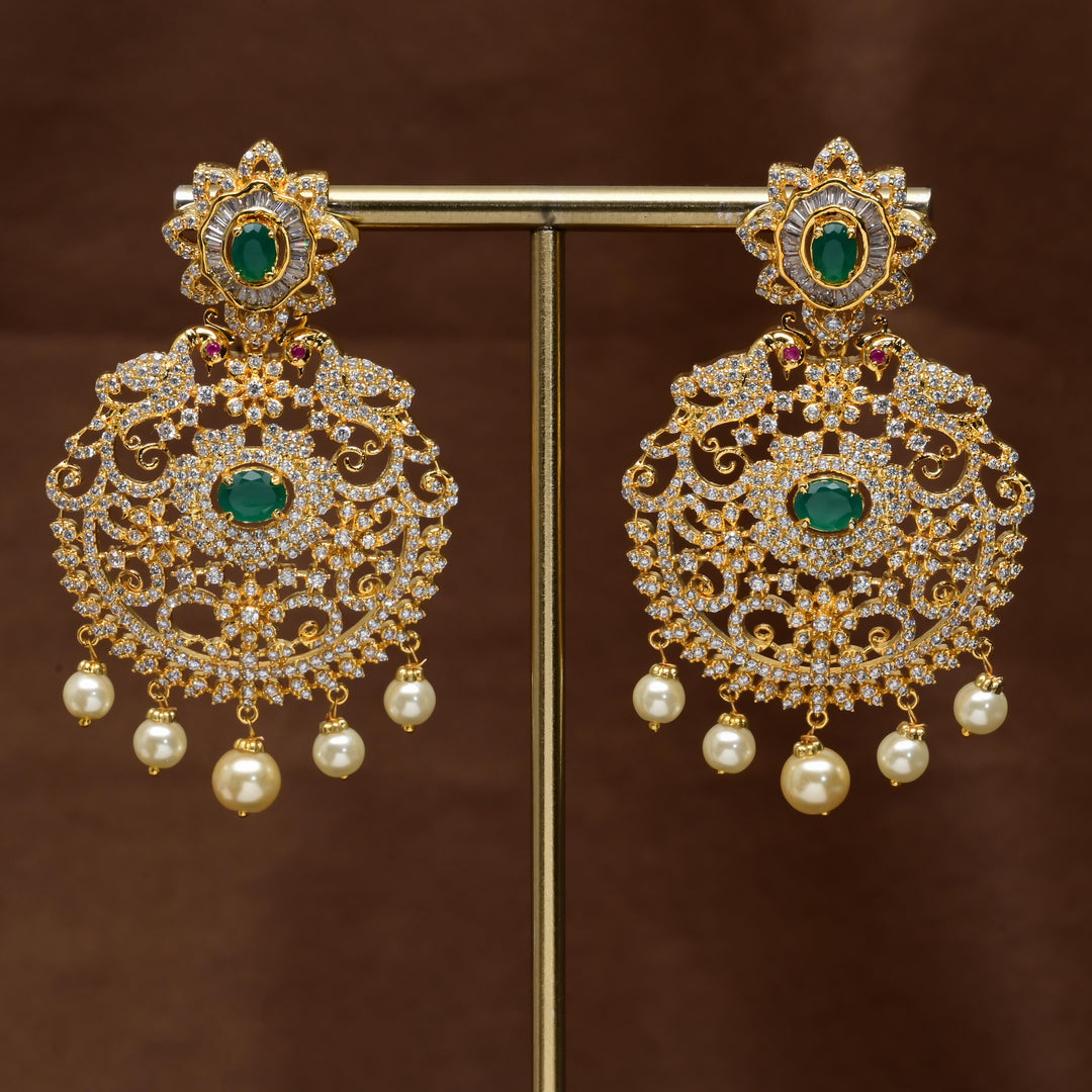 CZ Gold Finish Earrings