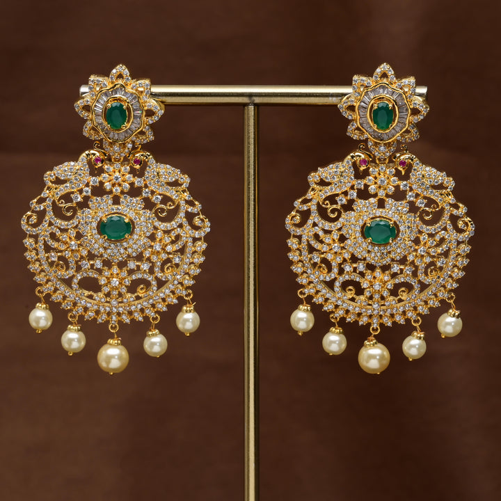 CZ Gold Finish Earrings