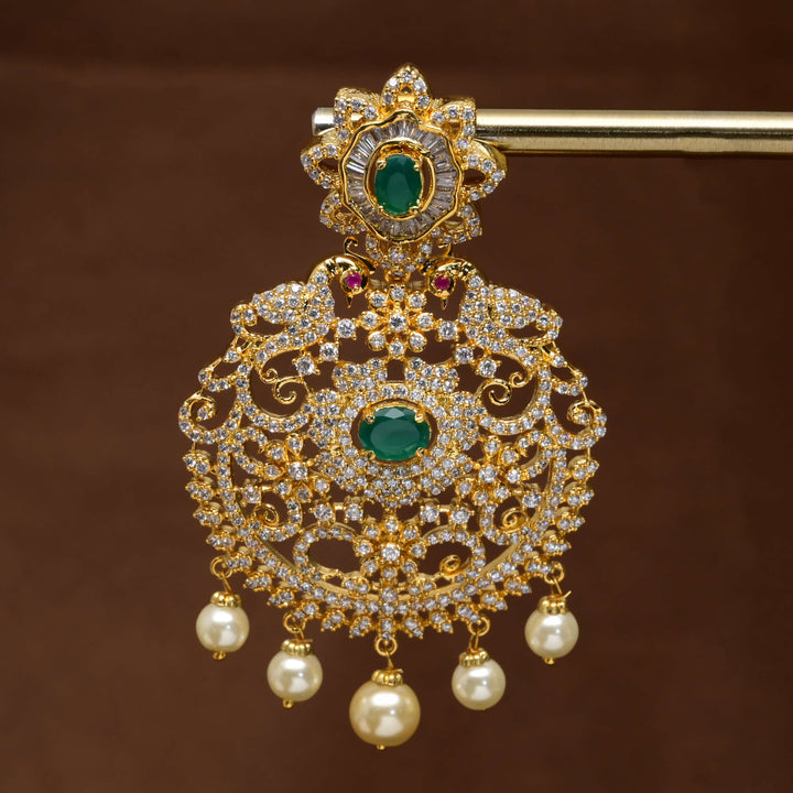CZ Gold Finish Earrings