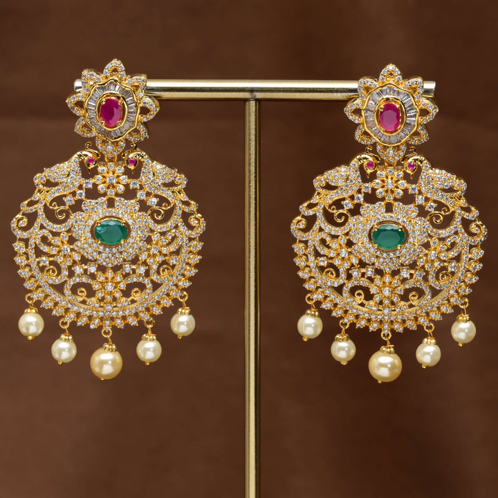 CZ Gold Finish Earrings