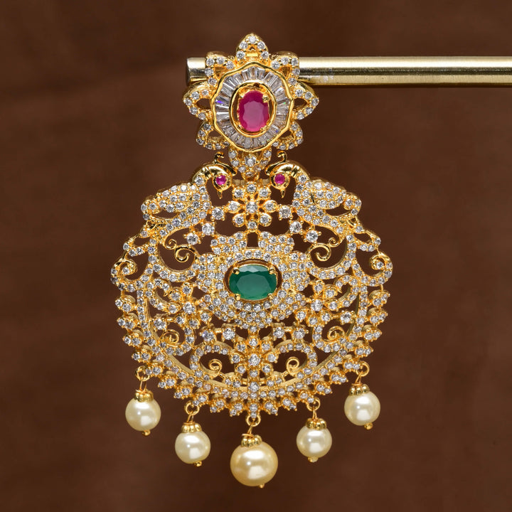 CZ Gold Finish Earrings