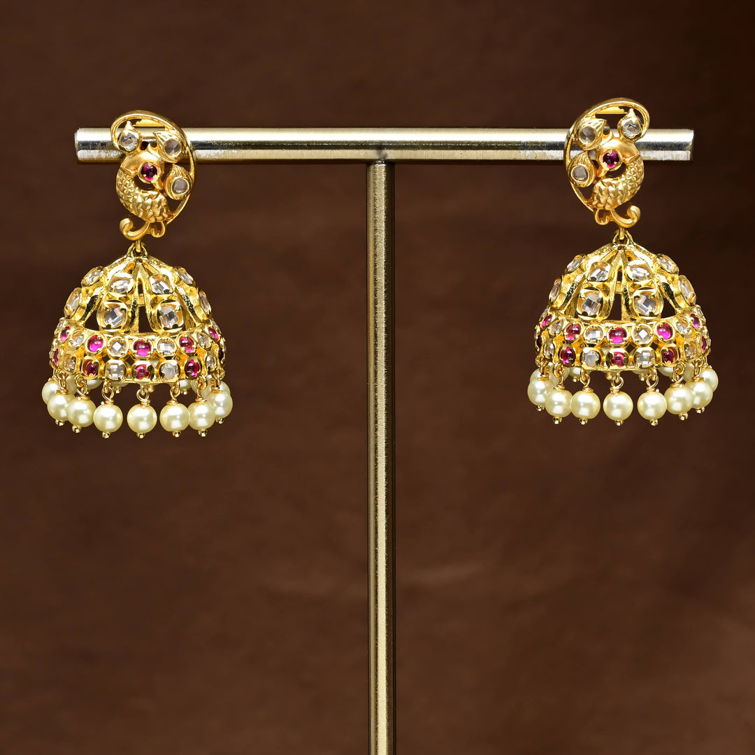 Uncut Polki Jhumka Earrings