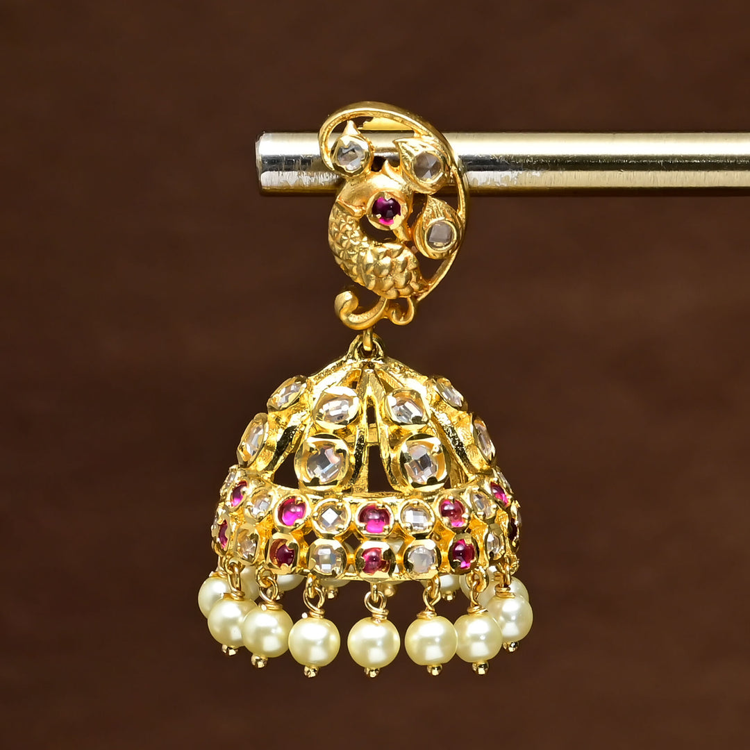 Uncut Polki Jhumka Earrings