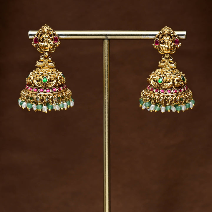 Temple Jhumka Earrings