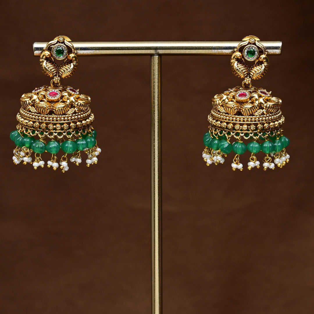 Temple Jhumka Earrings